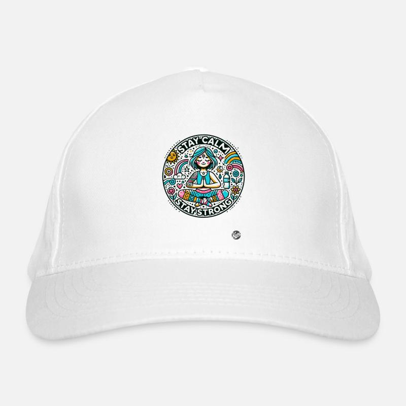 Bleib ruhig, bleib stark, Yoga Bio-Baseballkappe