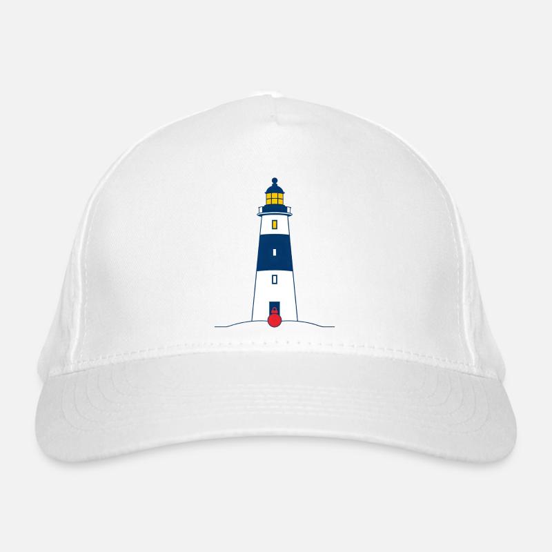 Lighthouse Beacon on Coastal Shore Organic Baseball Cap