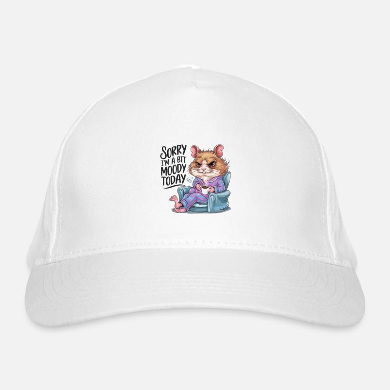 Moody Hamster Grumpy Morning Grouch Coffee Organic Baseball Cap