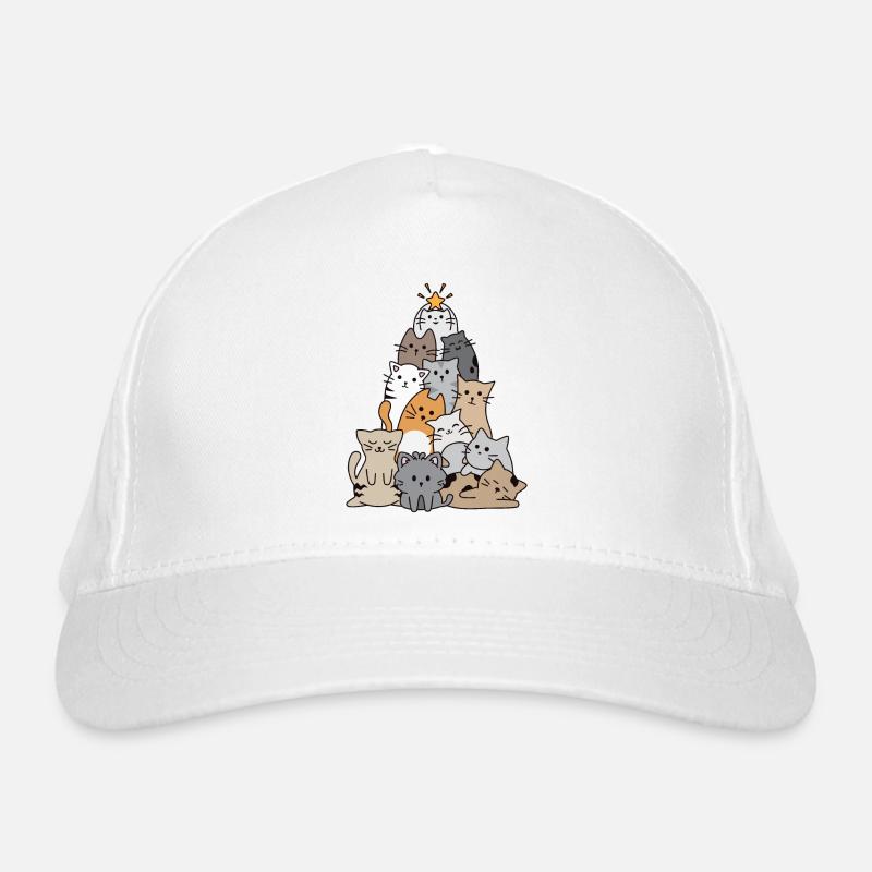 Cat Christmas Tree Organic Baseball Cap