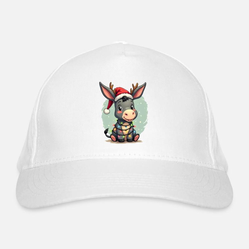 Esel Elfe Weihnachten Bio-Baseballkappe