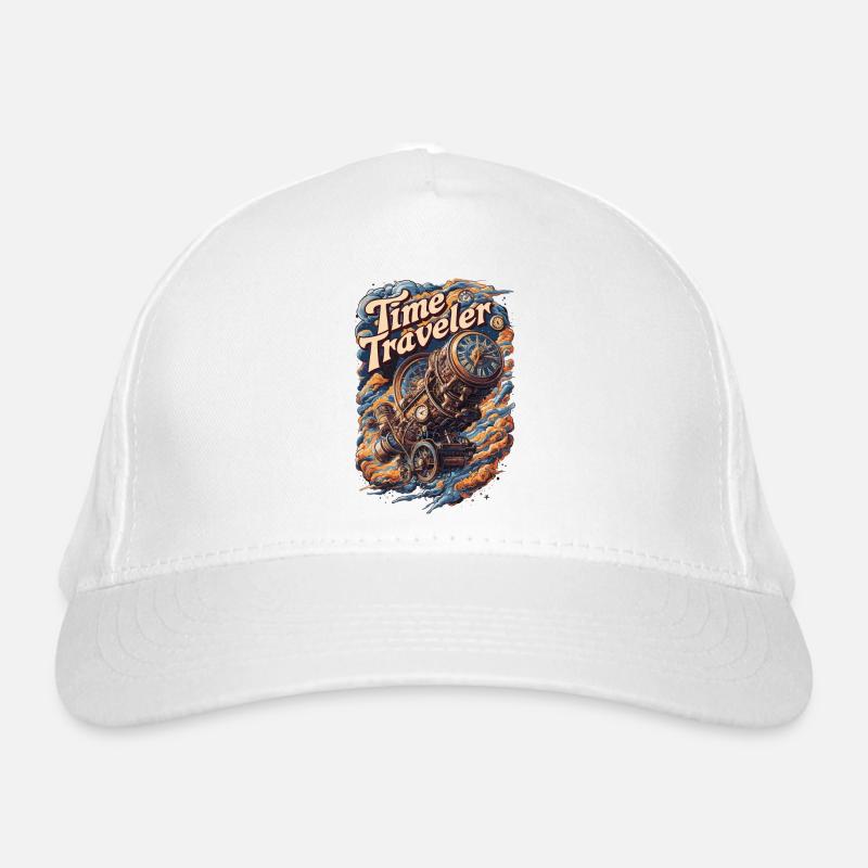 Time Traveler Steampunk Clock Adventure Design Organic Baseball Cap