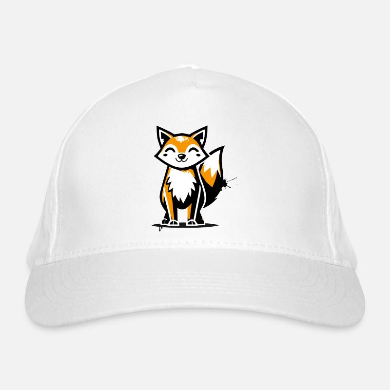 Moderner Fuchs im Stencil Graffiti-Design Bio-Baseballkappe