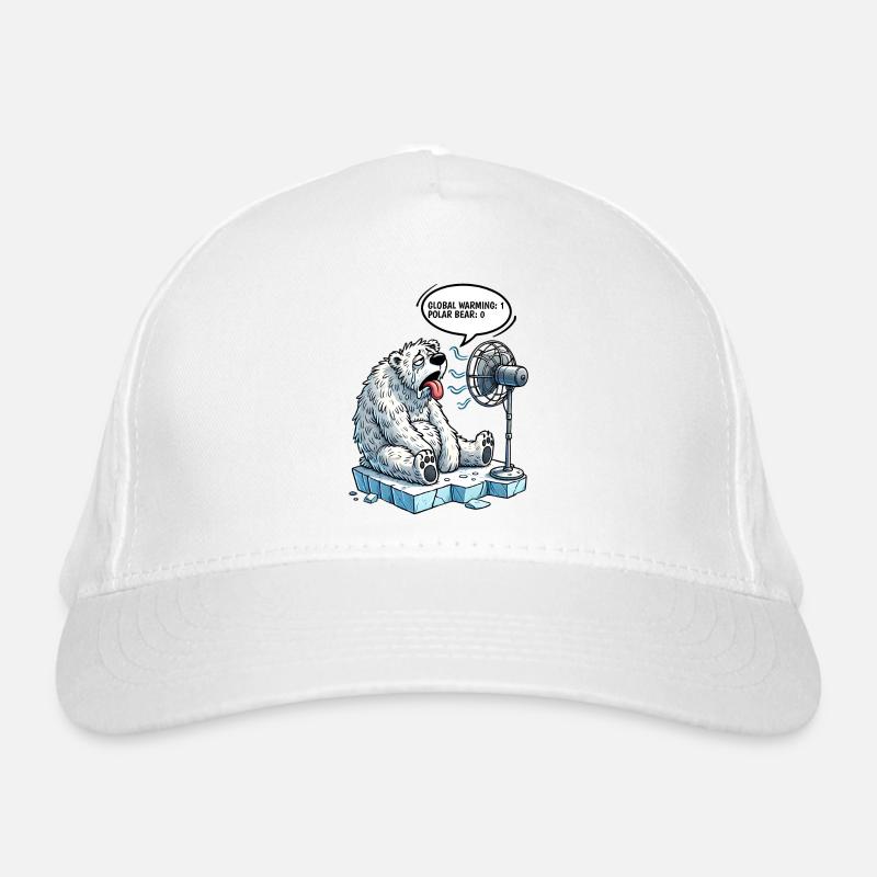 Global Warming Polar Bear Funny Climate Design Bio-Baseballkappe