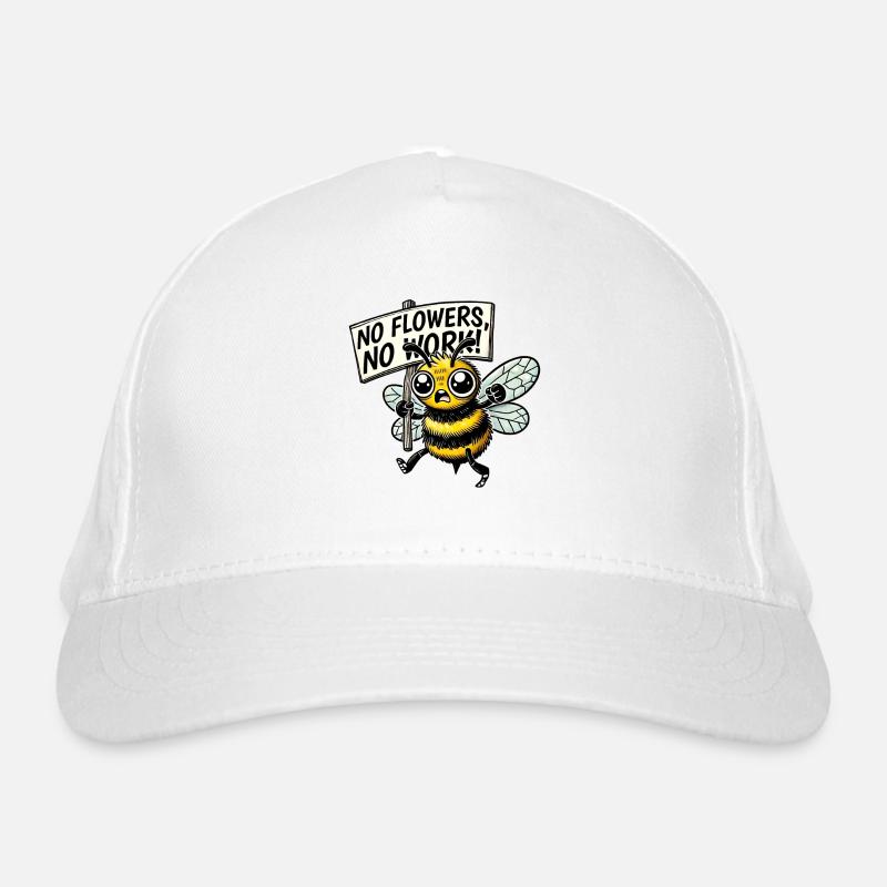 Abeille de protestation Pas de fleurs pas de travail Design Casquette classique bio