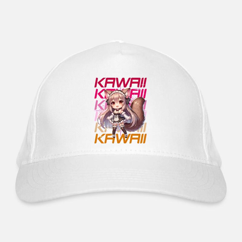 Kawaii Chibi Anime Fille En Costume De Chat Casquette classique bio