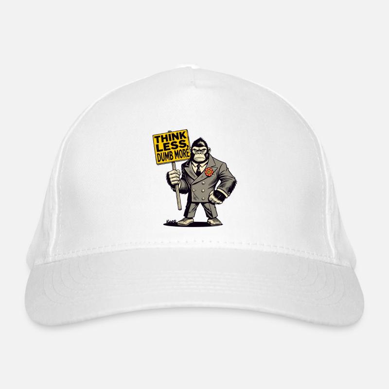 Think less, more stupid gorilla in a suit Organic Baseball Cap