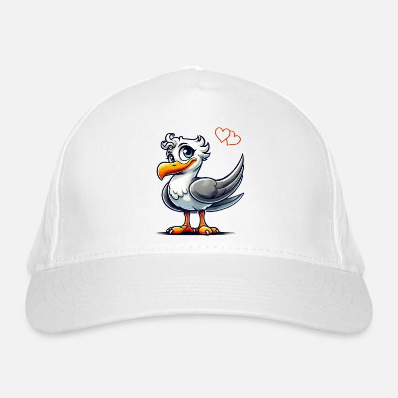 vogel comic Bio-Baseballkappe