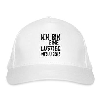 KI Spruch Ich bin eine lustige Intelligenz - Bio-Baseballkappe - Weiß - Vorne