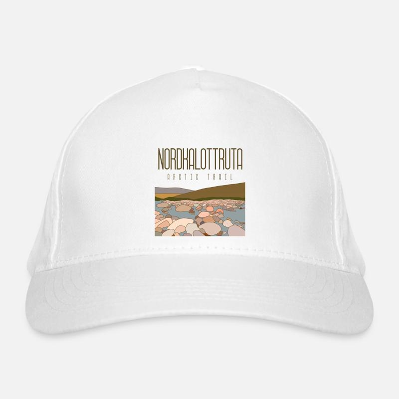 Nordkalottruta - Arctic Trail - Bio-Baseballkappe - Weiß