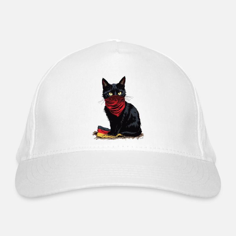 Black Cat Antifa - Schwarze Katze Bio-Baseballkappe