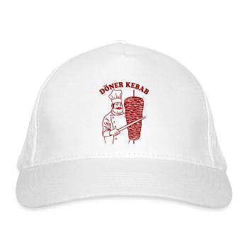 Döner Kebab - Fast Food - Spruch - Bio-Baseballkappe - Weiß - Vorne