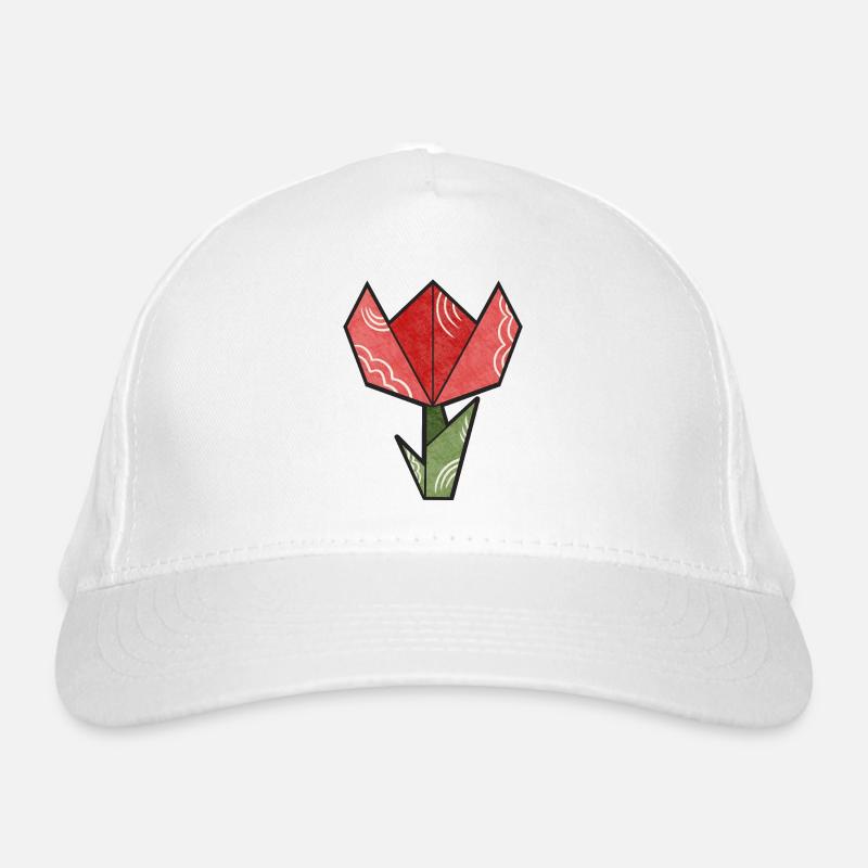 Origami Blume - Tulpe Bio-Baseballkappe