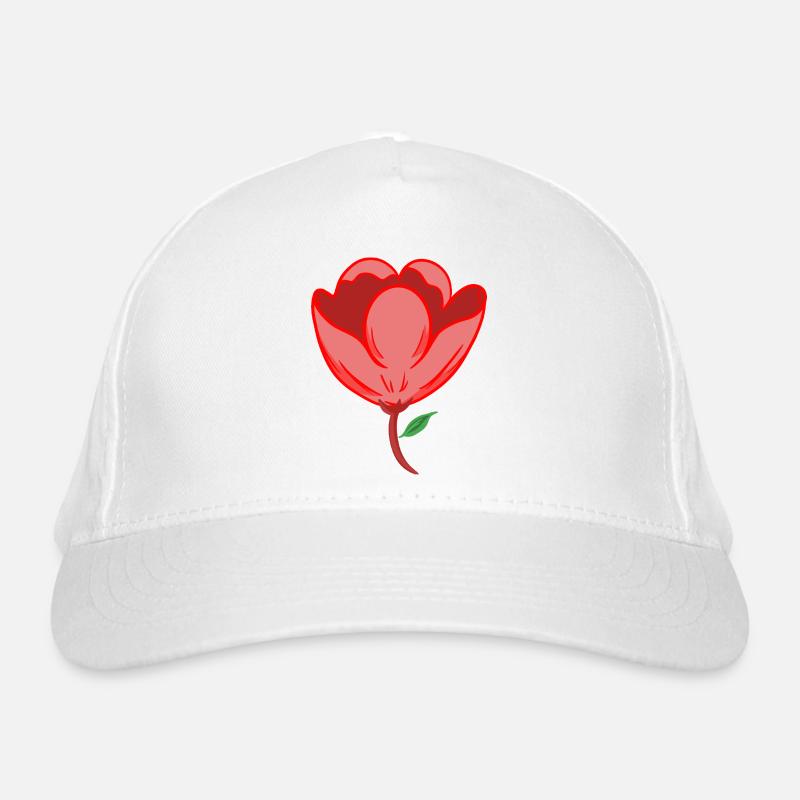 Rote Blume Bio-Baseballkappe