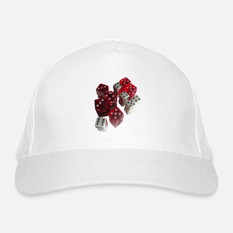 Red and White Dice Reflected Organic Baseball Cap