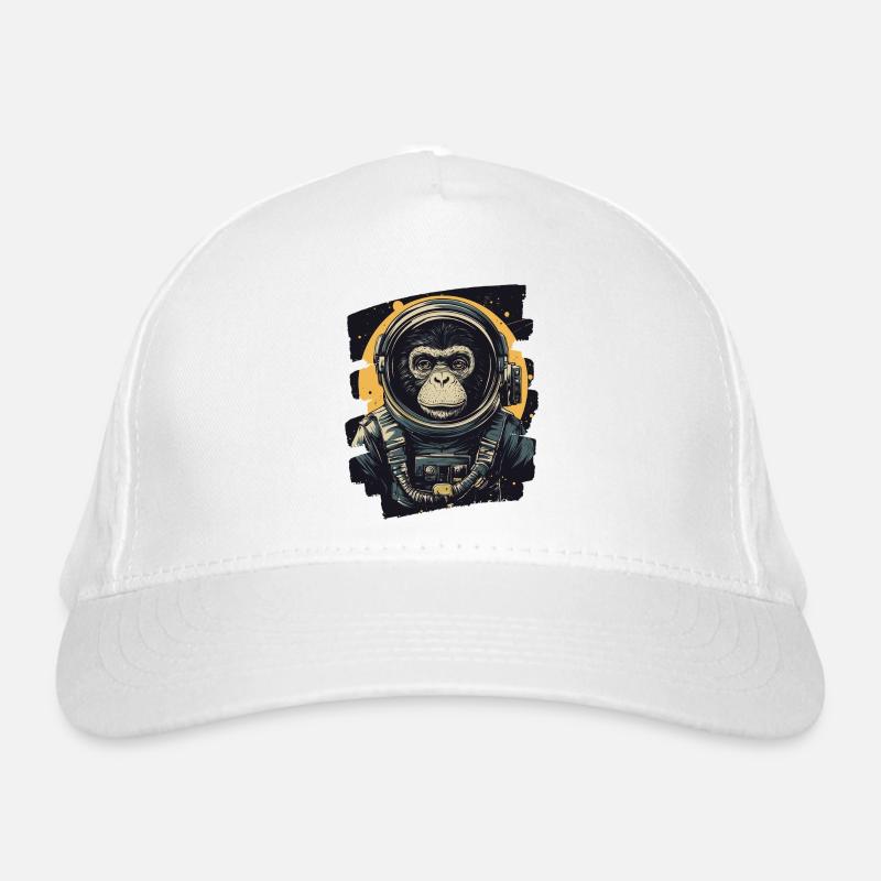 Monkey Astronaut Organic Baseball Cap