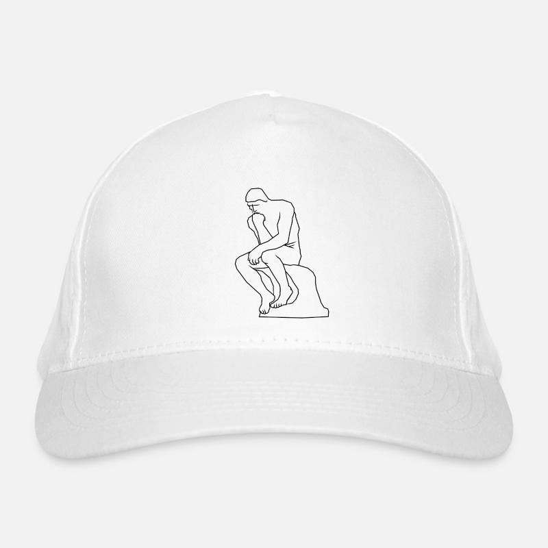 The thinker statue line art Organic Baseball Cap