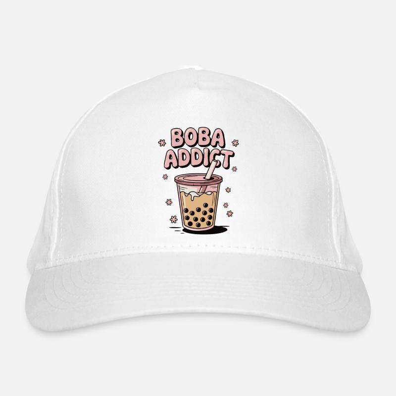 Boba Addict Cup Of Bubble Tea Tapioca Pearls Organic Baseball Cap