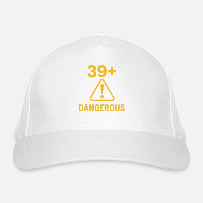 Signe d’avertissement d’anniversaire drôle 39 Plus Casquette classique bio