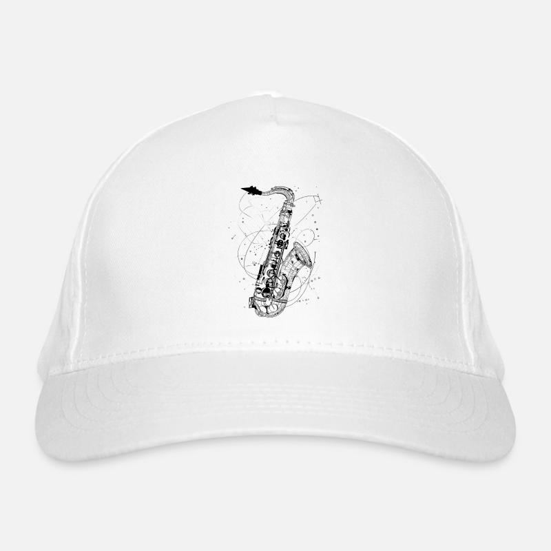 Saxophon Zeichnung Bio-Baseballkappe