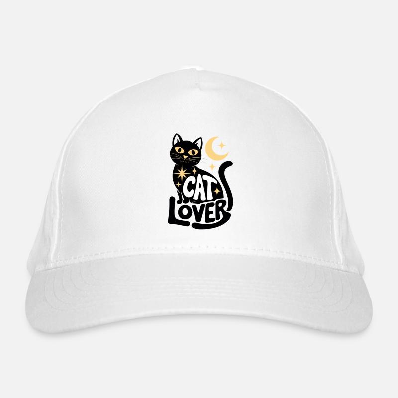 Cat Lover Moon Night Magic Organic Baseball Cap