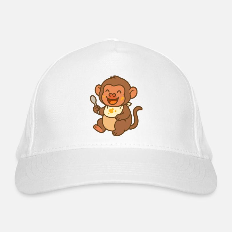 Nourrir avec le bébé singe – s’amuser à la cuillère Casquette classique bio
