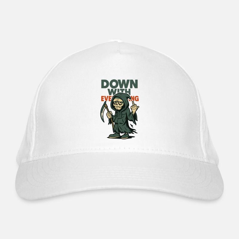 Faucheuse montrant le majeur avec du texte Casquette classique bio