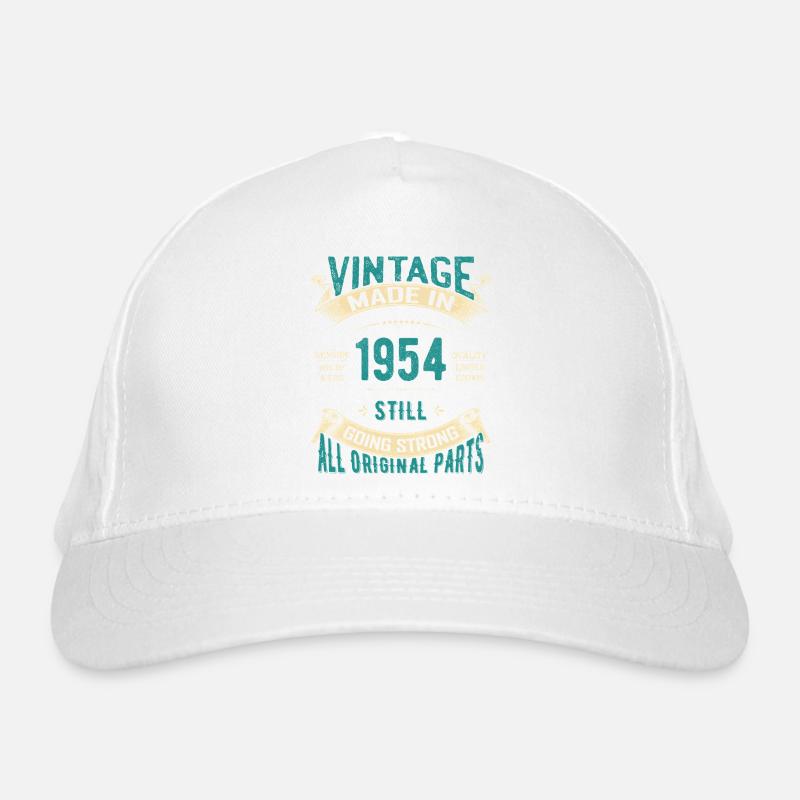 Vintage 1954 Retro Inspired Design Organic Baseball Cap