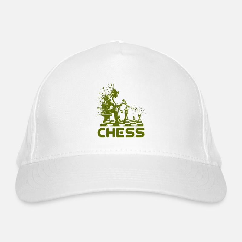 Silhouette de joueur d’échecs avec explosion de couleurs Casquette classique bio