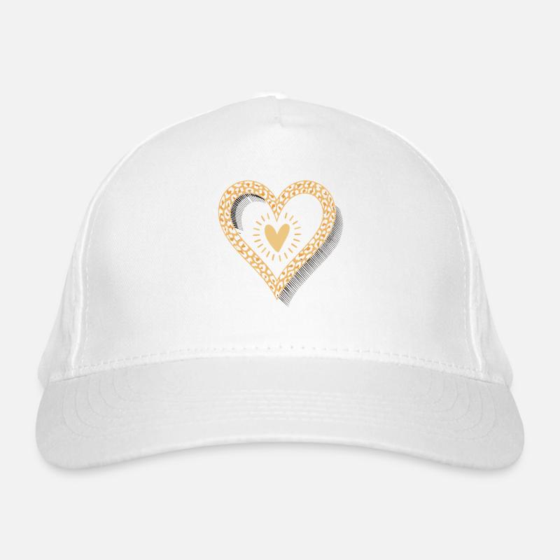 Leopard Print Herz Bio-Baseballkappe