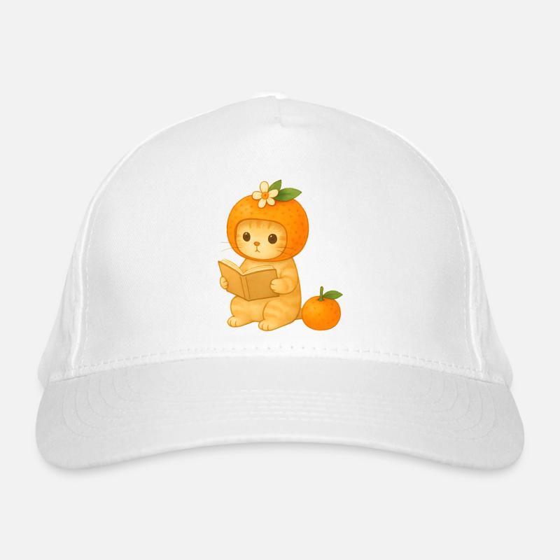 Chat ananas lecture avec fleurs Casquette classique bio