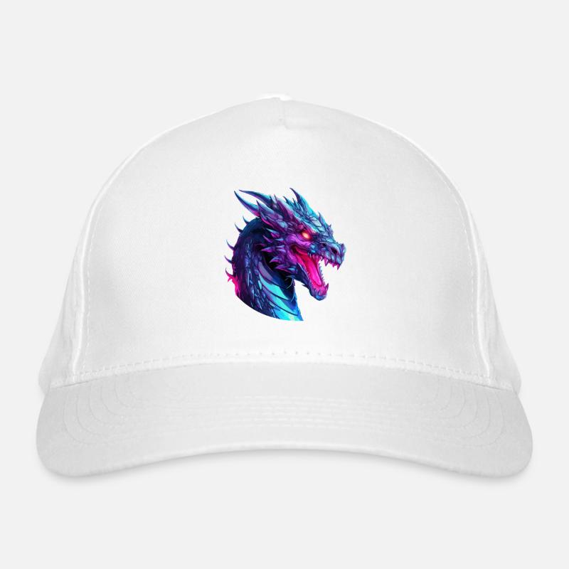 Neon Drachenkopf Kunstwerk Bio-Baseballkappe