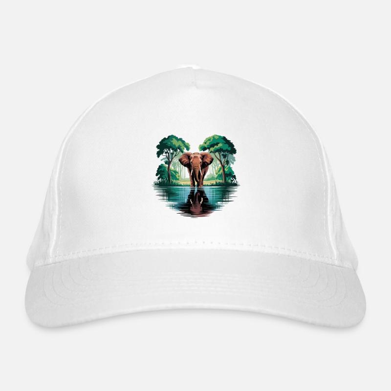 Éléphant majestueux dans la jungle avec Casquette classique bio