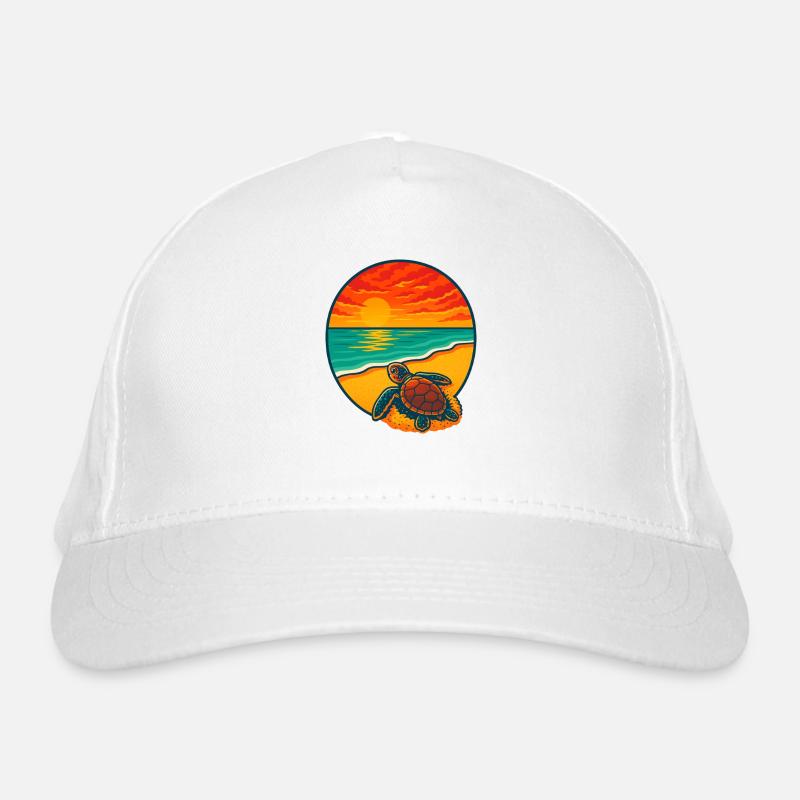 Sunset Turtle Beach, Safe the Trutles  Organic Baseball Cap