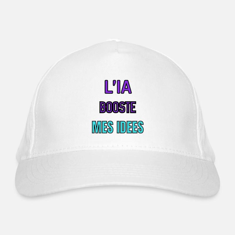 Futuristic quote "AI boosts my ideas" Organic Baseball Cap