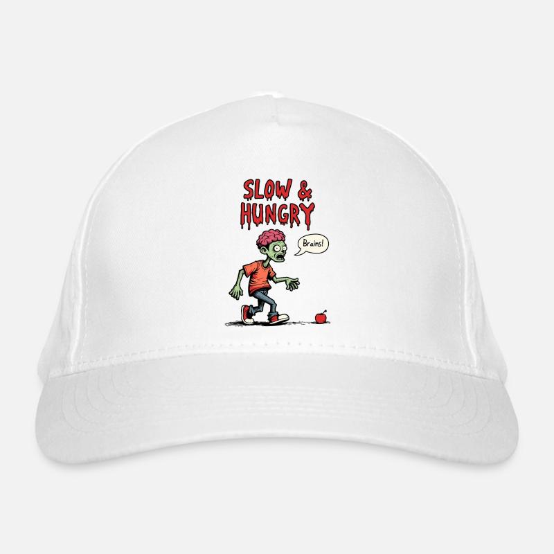 Slow & Hungry Zombie Comic Organic Baseball Cap