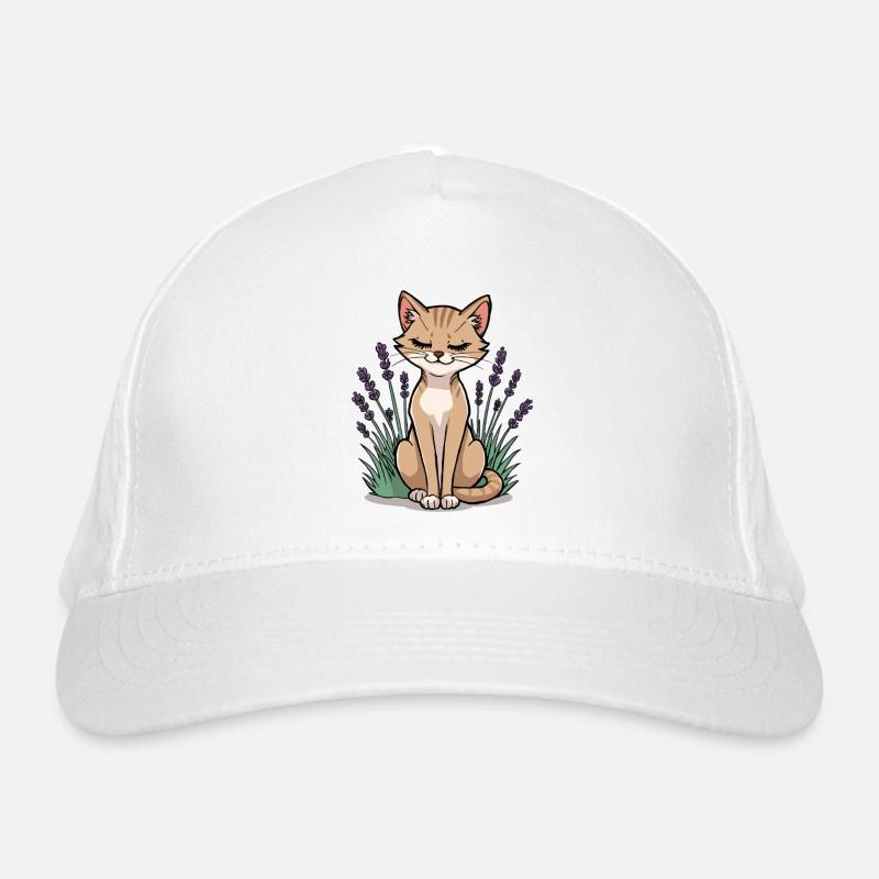 Chat se repose dans le champ de lavande Casquette classique bio