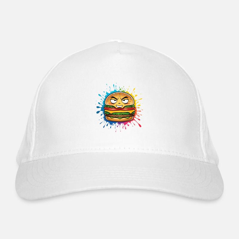Dessin animé de hamburger coquin Casquette classique bio