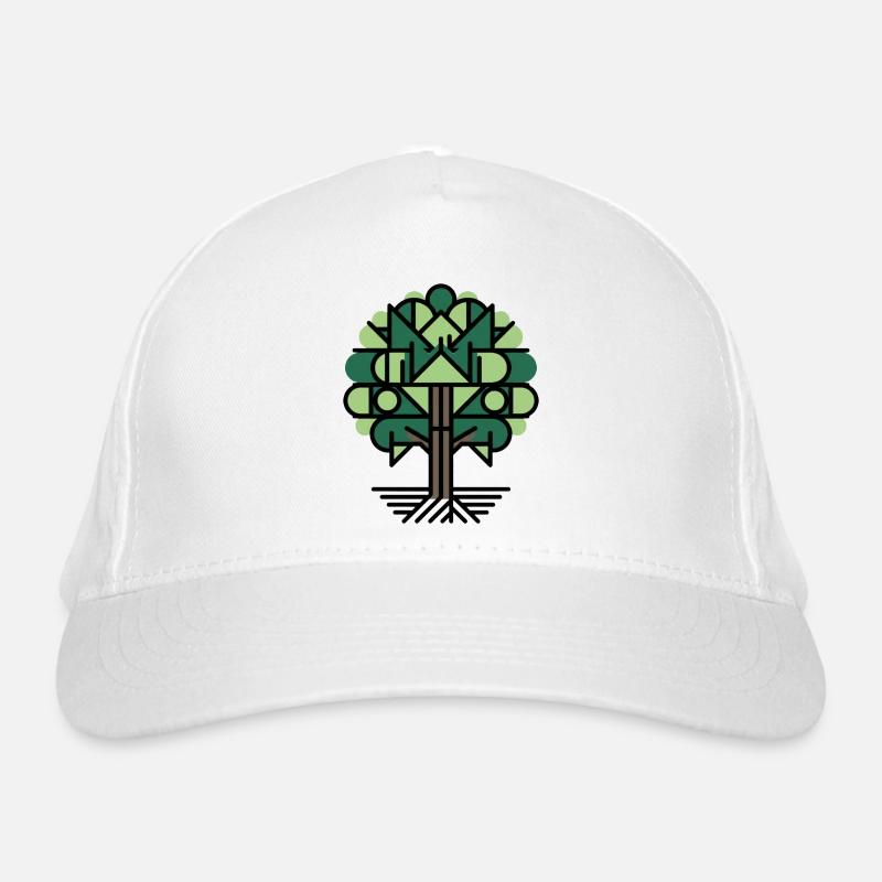 Geometric Tree Pattern Green Organic Baseball Cap