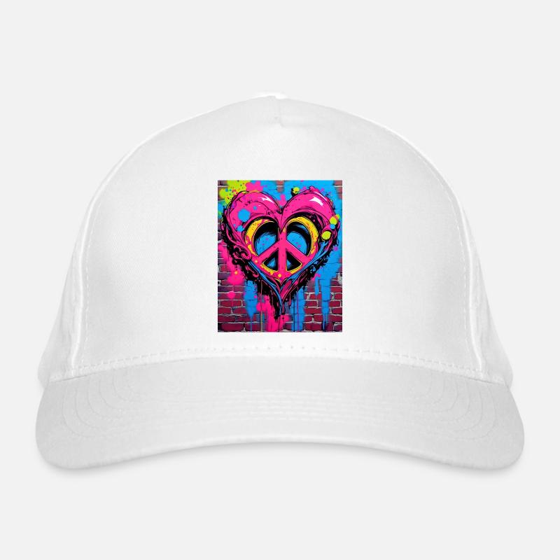 Liebe und Frieden Bio-Baseballkappe