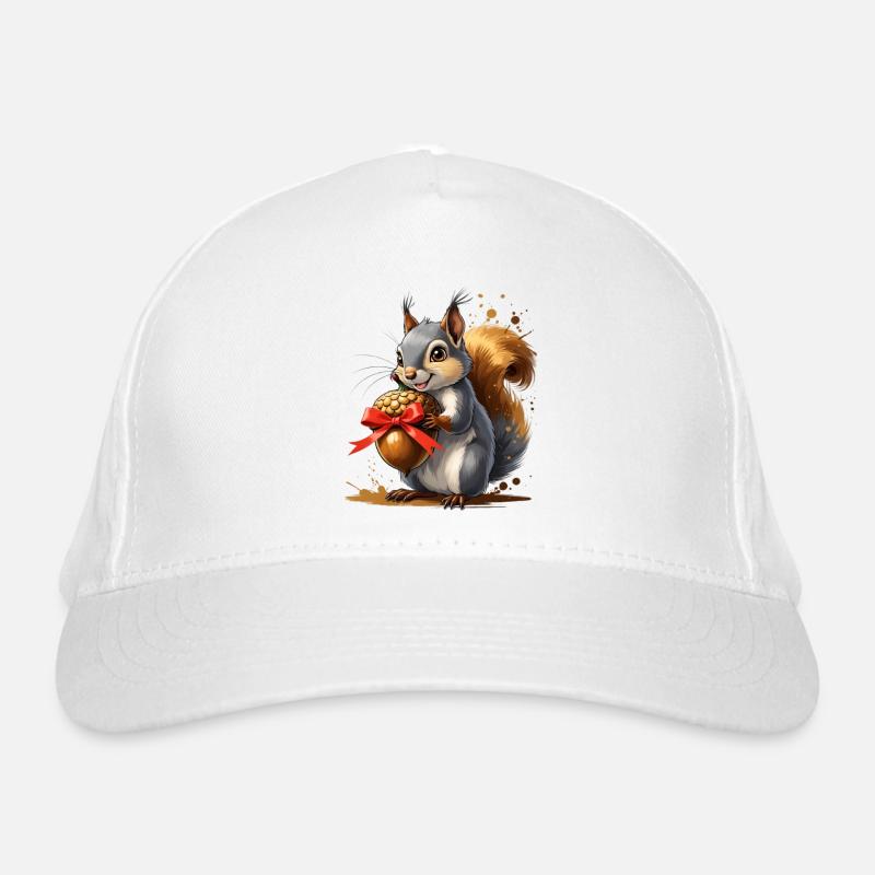 Squirrel with red acorn Organic Baseball Cap