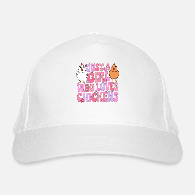 Mädchen liebt Hühner Bio-Baseballkappe