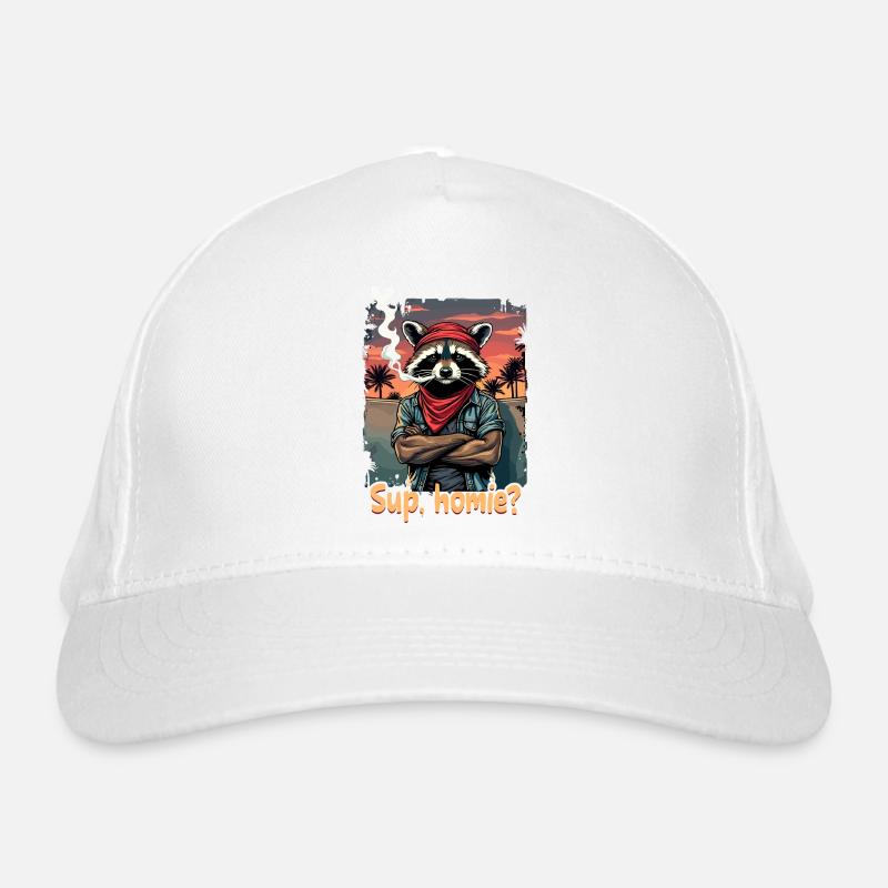 Racoon Sunset Streetstyle Bio-Baseballkappe