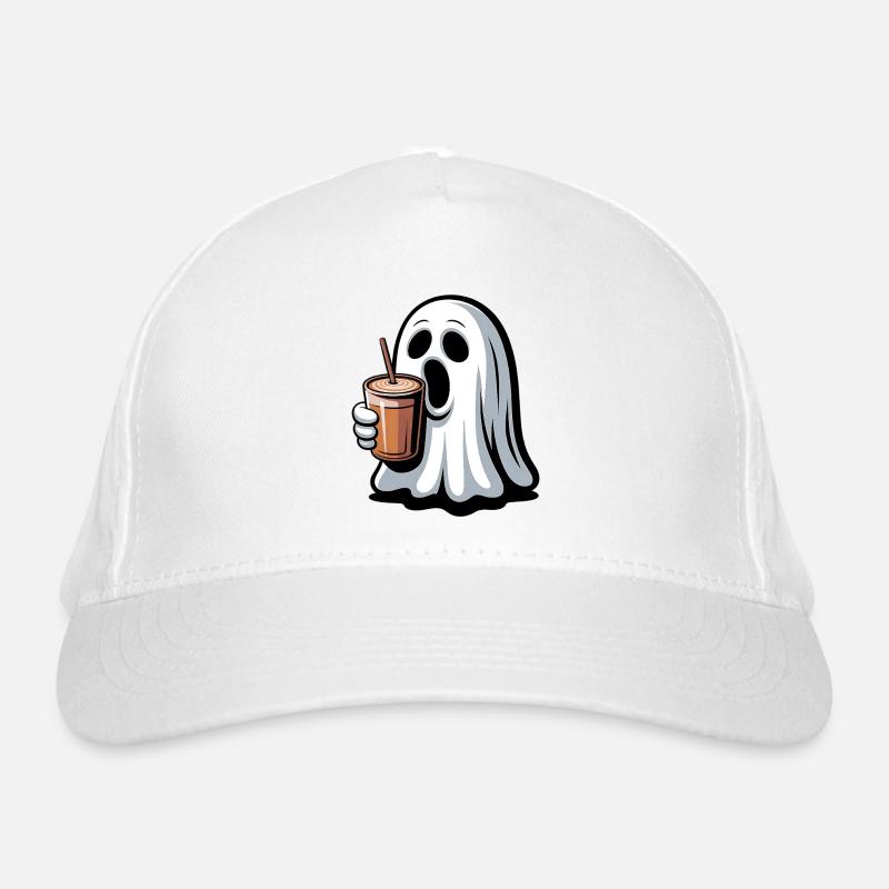 Fantôme avec latte à la citrouille Casquette classique bio