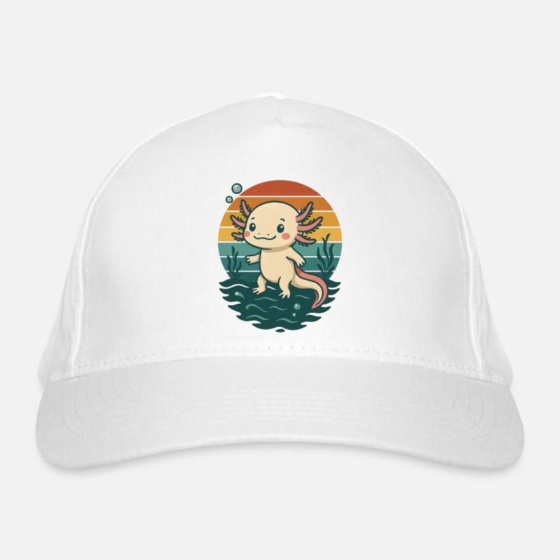 Süßer Retro-Axolotl Bio-Baseballkappe
