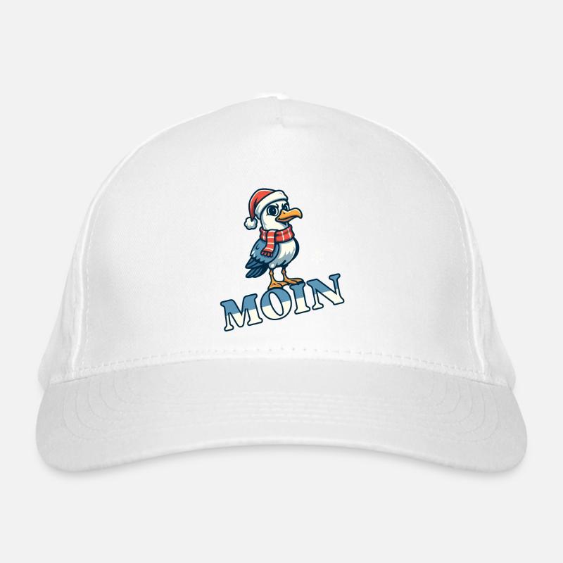 Mouette Moin avec chapeau et écharpe du Père Noël Casquette classique bio