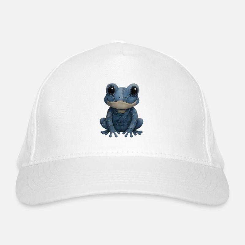 Denim Patchwork Frog Organic Baseball Cap