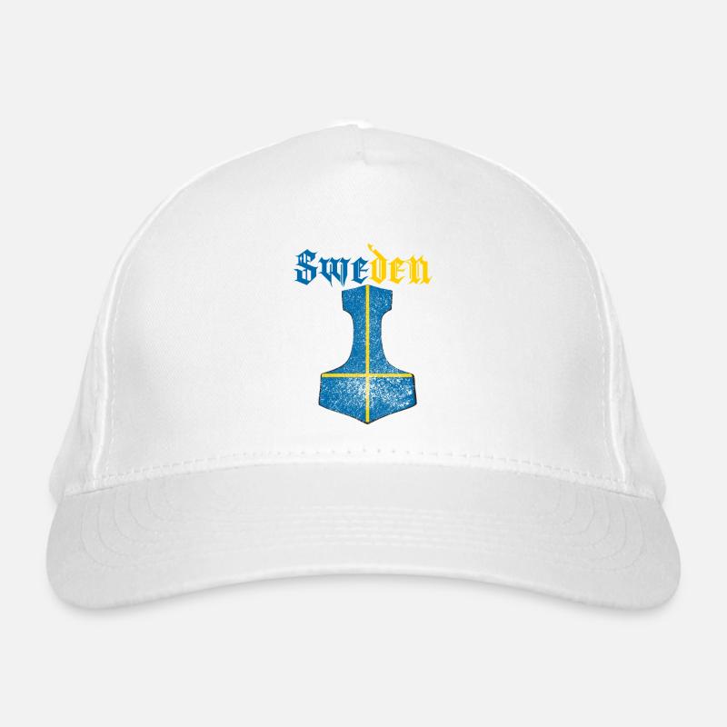 Drapeau de la Suède – Mjölnir Thorhammer Design Casquette classique bio