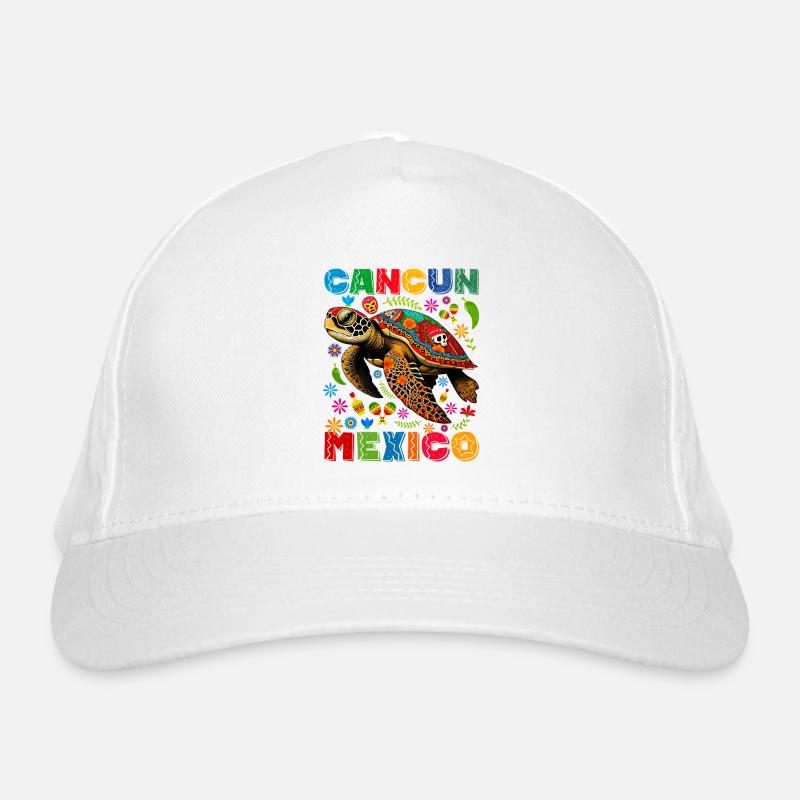 Bunte Schildkröte Cancun Mexiko Bio-Baseballkappe