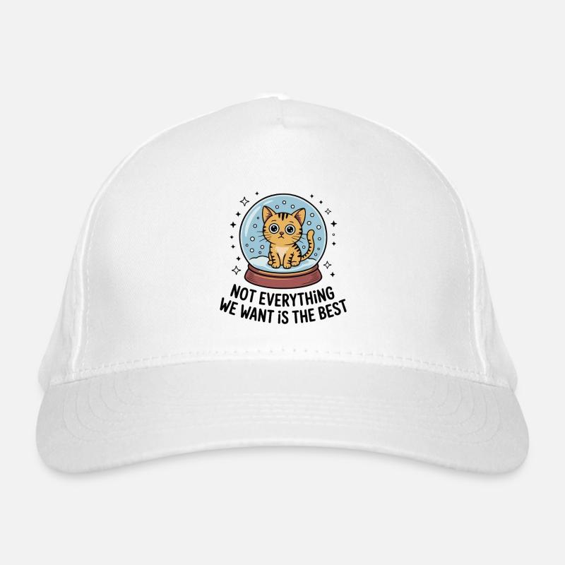 Kawaii Cat Snow Globe Organic Baseball Cap